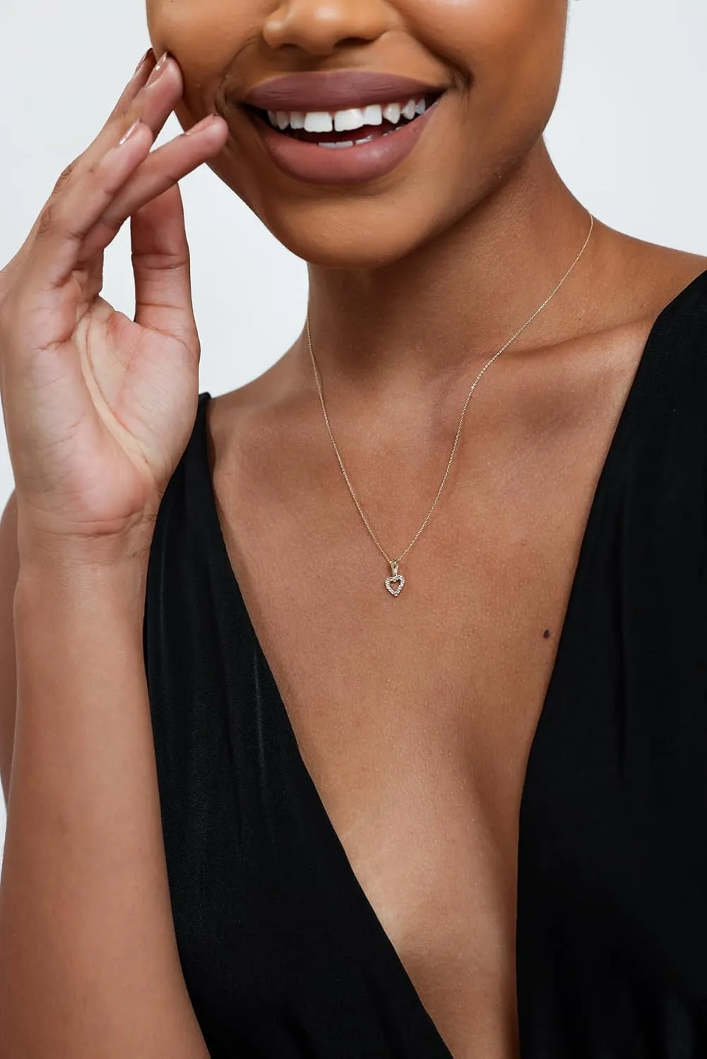 100% 14k Real Gold Heart Necklace - Dainty Charm Necklaces for Women, Mom, Grandma, Daughter | Pendant Jewelry for Her Birthday, Valentines Day Gifts 18"