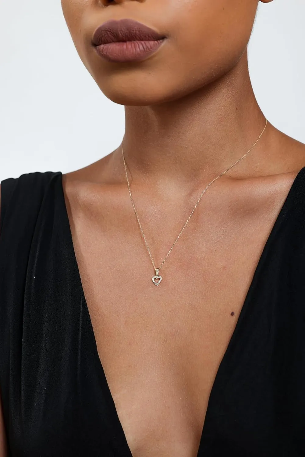 100% 14k Real Gold Heart Necklace - Dainty Charm Necklaces for Women, Mom, Grandma, Daughter | Pendant Jewelry for Her Birthday, Valentines Day Gifts 18"