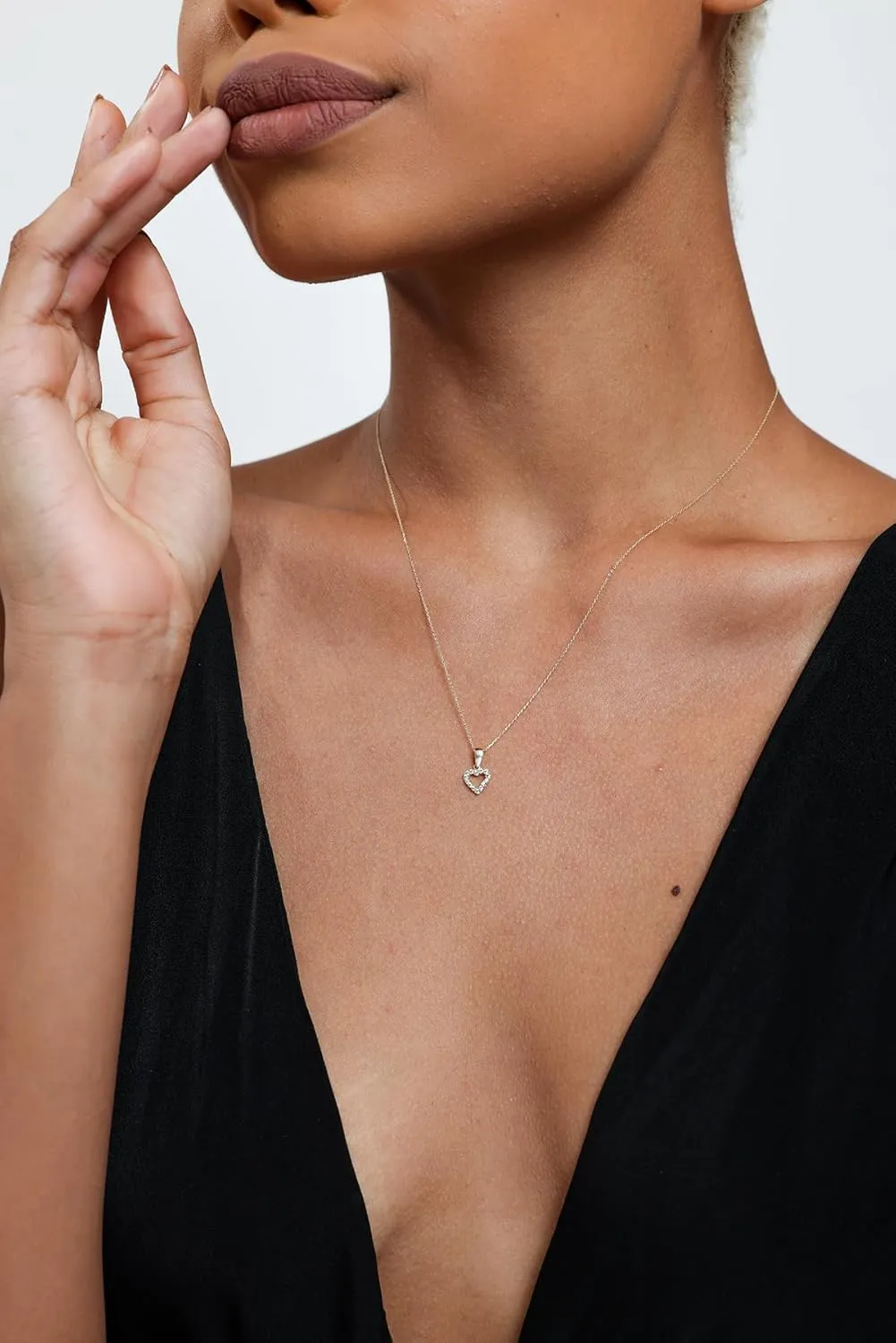 100% 14k Real Gold Heart Necklace - Dainty Charm Necklaces for Women, Mom, Grandma, Daughter | Pendant Jewelry for Her Birthday, Valentines Day Gifts 18"