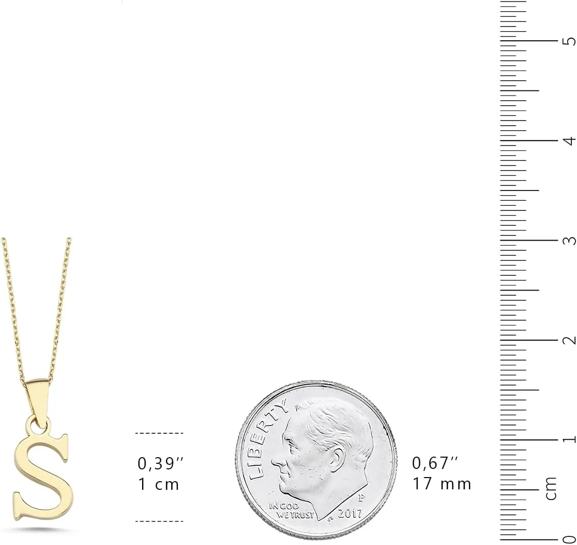 100% 14k Real Gold Necklace for Women | Dainty Charm Alphabet Name Letter Initial Necklaces for Women | Custom Pendant Jewelry for Her | Birthday Gifts for Women & Girls | 18''