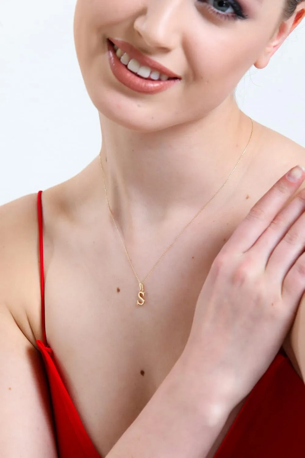100% 14k Real Gold Necklace for Women | Dainty Charm Alphabet Name Letter Initial Necklaces for Women | Custom Pendant Jewelry for Her | Birthday Gifts for Women & Girls | 18''