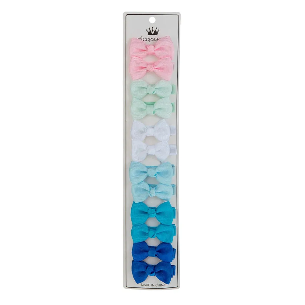 12Pcs/Lot/12Pcs 4.5cm Solid Grosgrain Ribbon Bowknot Kids Hair Clips Handmade Bows Baby Girls Barrettes Hairpins Photo Props Gift Set