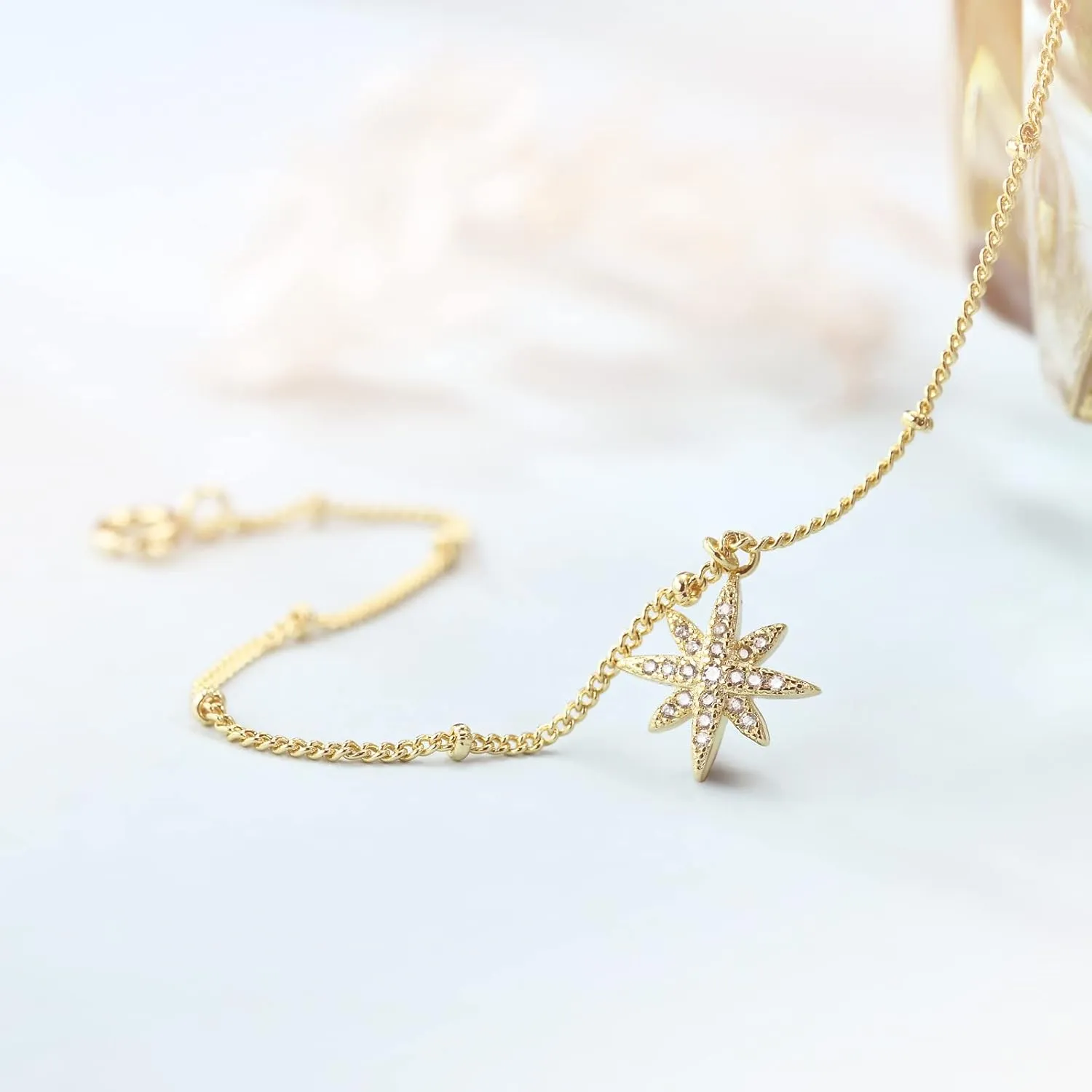 14K Gold Ankle Bracelets for Women, Handmade Dainty Adjustable Ankle Bracelets, Minimalist Summer Beach Gold Anklets for Women Jewelry