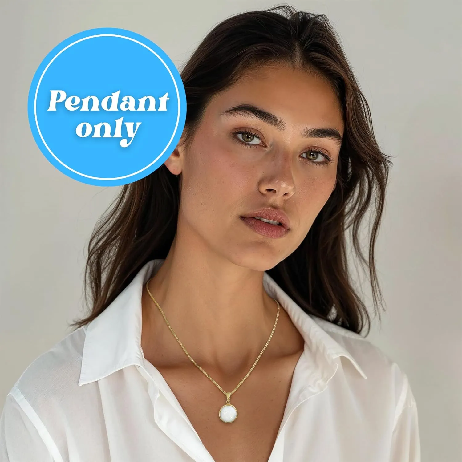 14K Gold Opal Pendant for Women - Solid Gold Pendants - Gold Pendant - Gold Statement Pendant for Women - Opal Pendant - Anniversary Gifts for Wife - Opal Jewelry