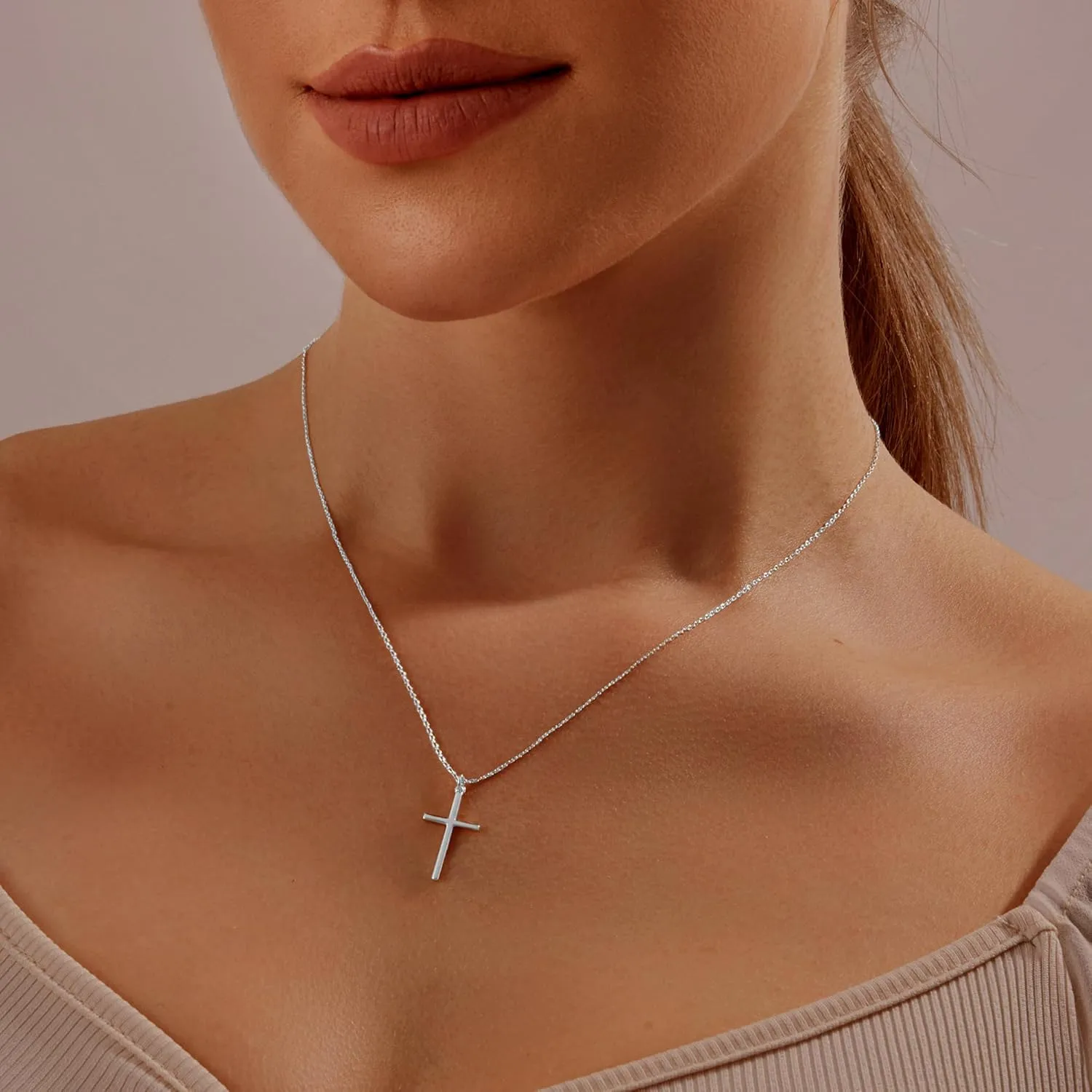 14K Gold Plated/Sterling Silver Cross Necklace for Women Dainty Tiny/Simple/Mini/Classic/Double CZ/Pearl set Cross Pendant Necklace Jewelry Gifts for Women