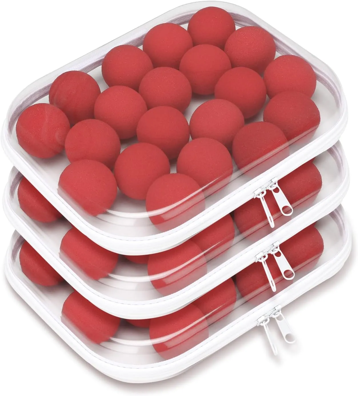 3 Pack Clear Hard Shell Zipper Case, 89" Transparent Waterproof Portable Clear Zipper Pouches Hard Shell for Storage, Clear Organizer Bags for Travel Makeup Cosmetic Snacks Doll Storage