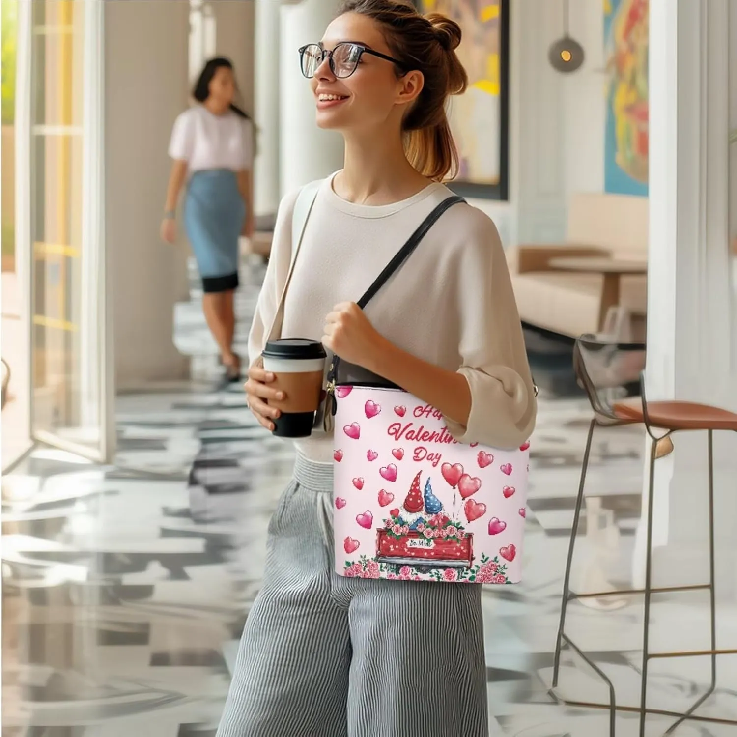 3 Piece Purse Set for Women Cute Shoulder Bags Handbags and Wallets Valentine's Day Tote Leather Hobo Bag