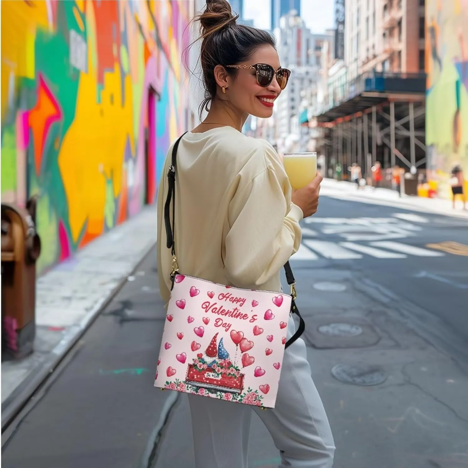 3 Piece Purse Set for Women Cute Shoulder Bags Handbags and Wallets Valentine's Day Tote Leather Hobo Bag