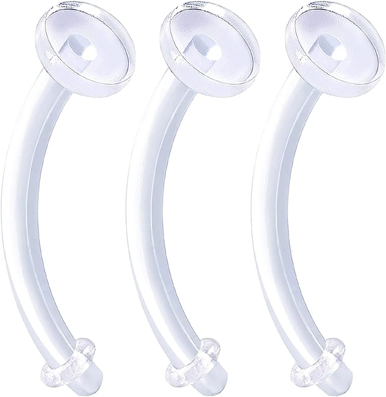 3pcs 14g Belly Button Rings Navel Piercing Retainer Clear Flexible Acrylic Bioflex Rubber O Rings Jewelry Pick Size