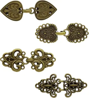 4-Piece Vintage Sweater Clips Set for Women, Elegant Cardigan, Shawl, Dress Clips & Cloak Clasp - Versatile Sweater Clips to Hold Sweaters Together