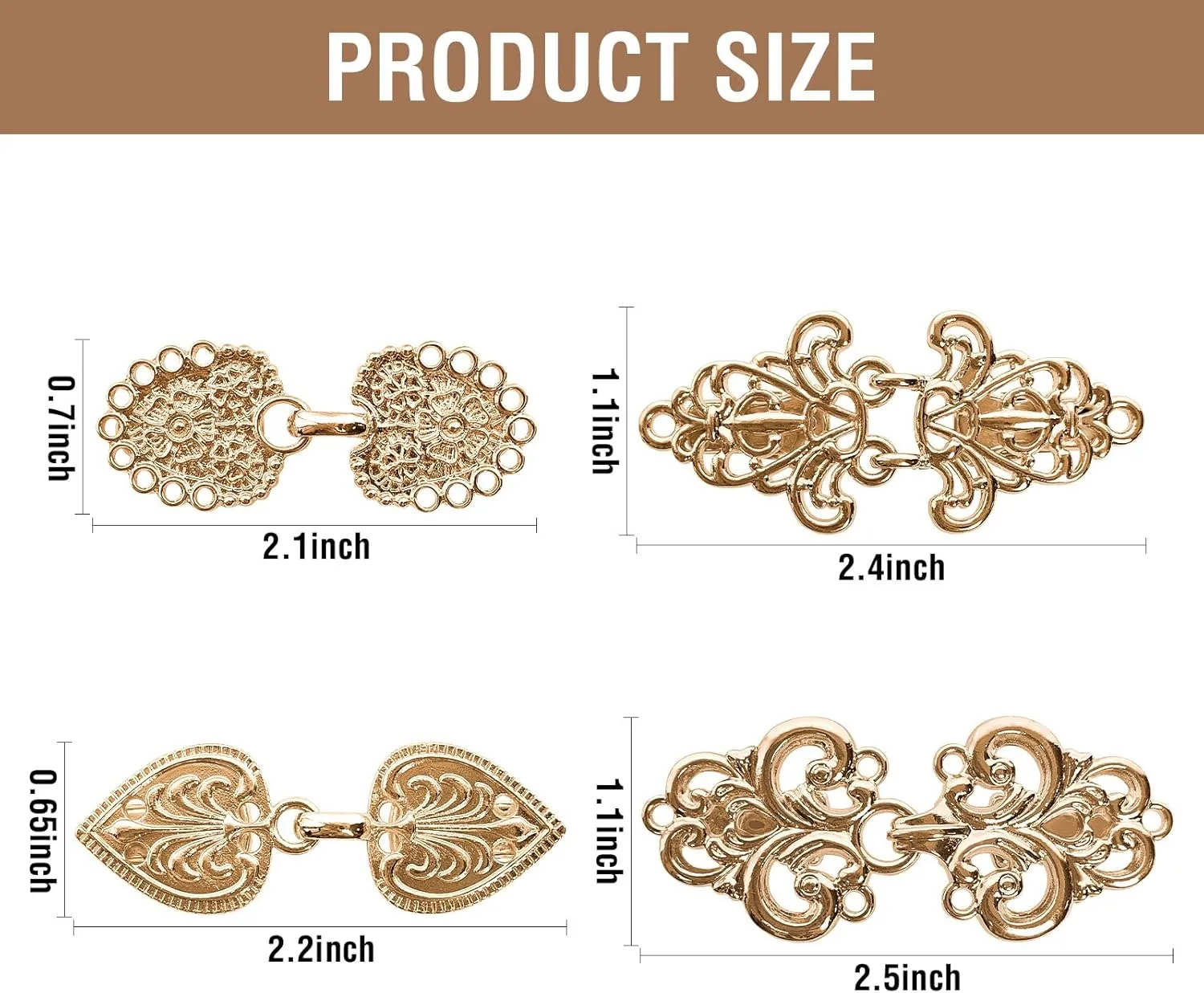 4-Piece Vintage Sweater Shawl Cape Cloak Clips Retro Cardigan Collar Clasp Dress Shirt Brooch