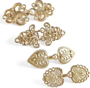 4-Piece Vintage Sweater Shawl Cape Cloak Clips Retro Cardigan Collar Clasp Dress Shirt Brooch