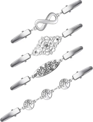 4 Pieces Vintage Sweater Shawl Clips Retro Cardigan Collar Dress Shirt Brooch Clips for Women Wearing, 4 Styles