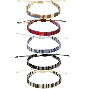 5pcs Bracelet For Men, Ankle Bracelet for Women, Unisex Handmade Waterproof Surfer Beach Men's Bracelet, Colorful Anklet Bracelet String Rope Jewelry for Women Men Teen Girls Friendship Bracelets