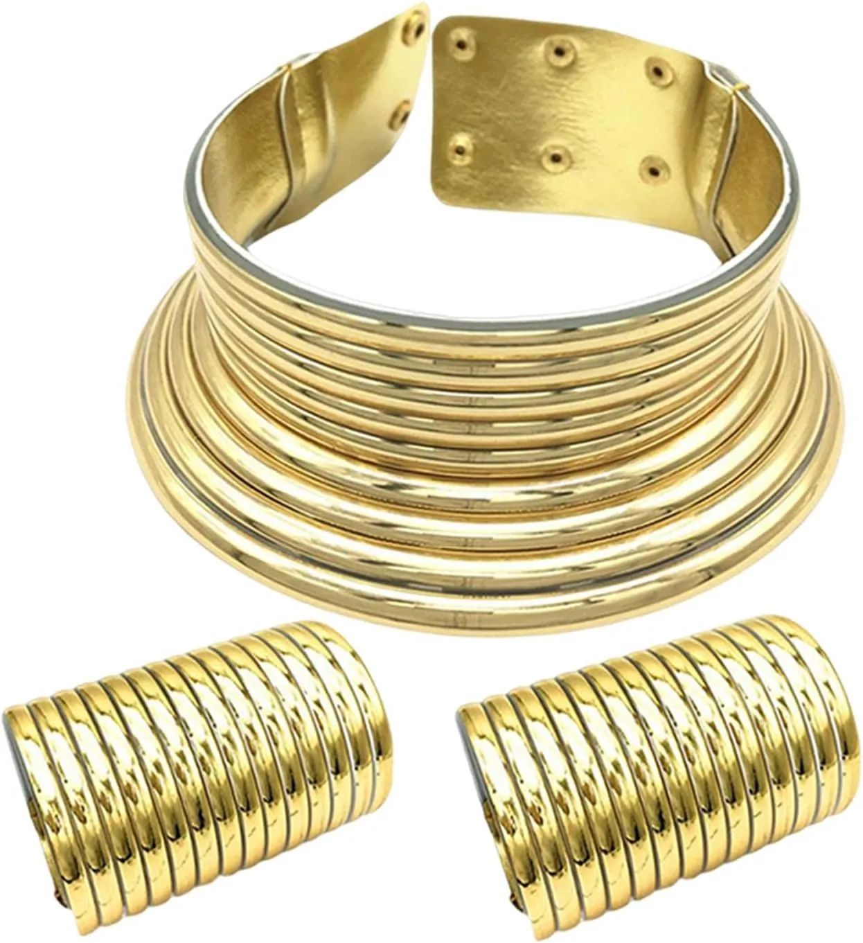 African Choker Collars Necklace Bracelet Set for Theme Party Decor