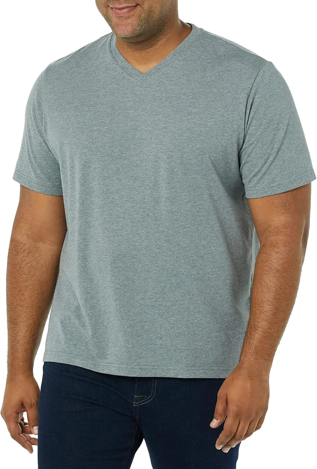 Amazon Essentials Men's T-Shirt Regular-Fit Short-Sleeve V-Neck (Available in Big & Tall), Pack of 2