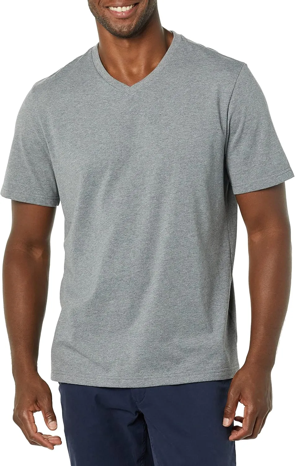 Amazon Essentials Men's T-Shirt Regular-Fit Short-Sleeve V-Neck (Available in Big & Tall), Pack of 2