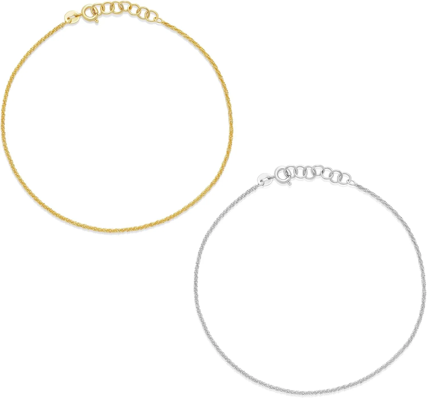 Amazon Essentials Sterling Silver and Gold Plated Anklet Sets