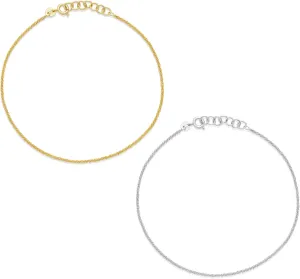 Amazon Essentials Sterling Silver and Gold Plated Anklet Sets