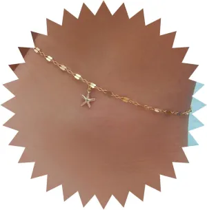 Andelaisi Boho Starfish Pendant Ankle Bracelet Gold Starfish Anklet Bracelet Vintage Starfish Lace Chain Anklet Minimalist Anklets Foot Chain Jewelry for Women