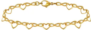 Ankle Bracelets for Women - 14K Gold Anklets for Women Waterproof - Heart Shape Handmade Dainty Layered Rhinestone Anklet - Not Tarnish,Beaded Design,10 Inch for Summer,Beach - Awesome Present