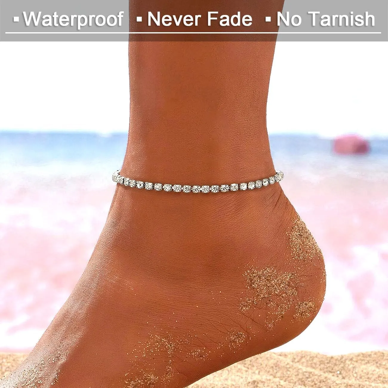 Ankle Bracelets for Women,18K Gold Plated Anklet for Women Cute Gold Anklets for Women Waterproof Beach Jewelry