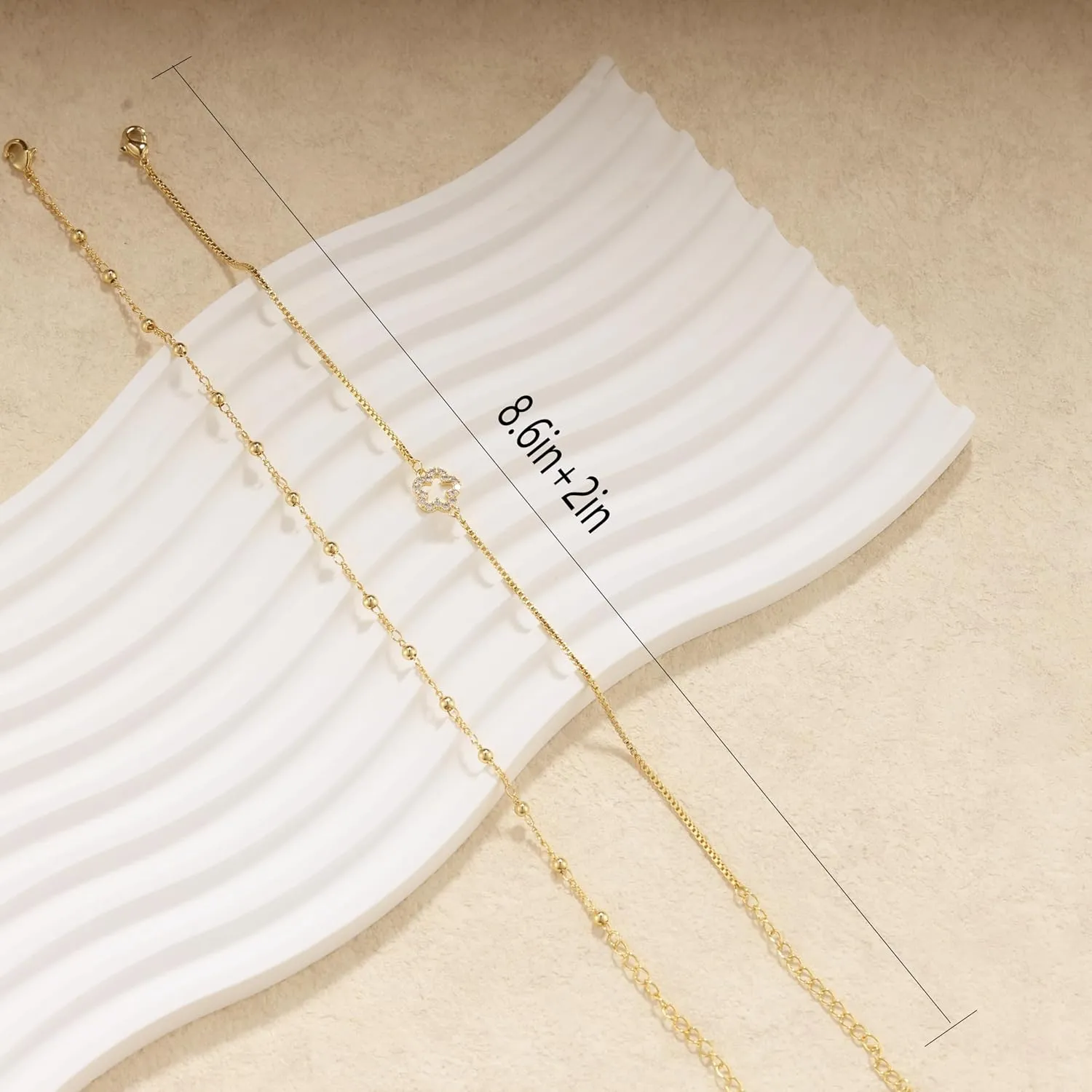 Ankle Bracelets for Women,Dainty Gold Anklet 14k Gold Plated Summer Pearl Anklets for Women Waterproof Non Tarnish Pearl Anklet Set Cute Beded Chain Anklets for Women Beach Gold Jewelry