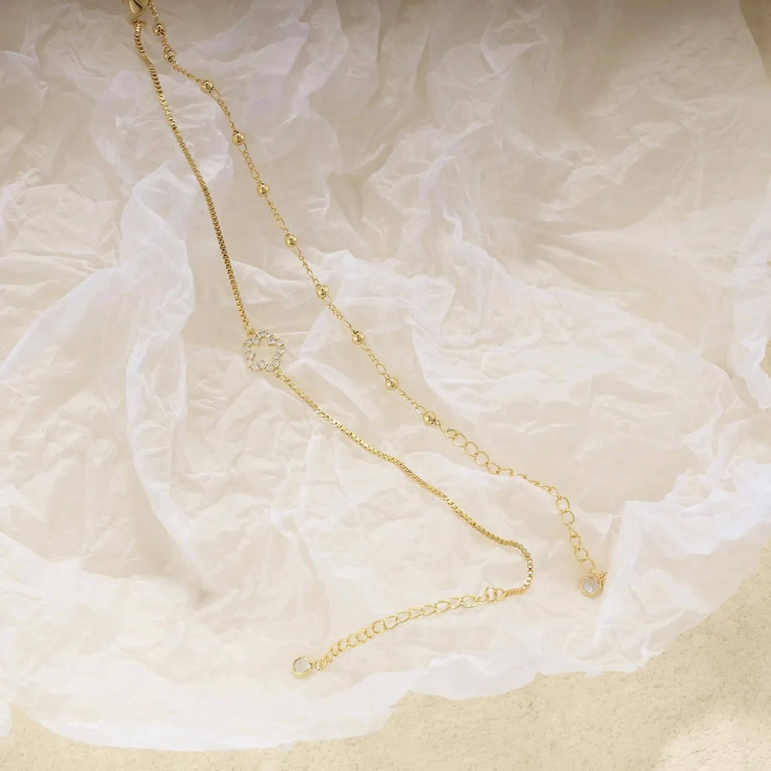 Ankle Bracelets for Women,Dainty Gold Anklet 14k Gold Plated Summer Pearl Anklets for Women Waterproof Non Tarnish Pearl Anklet Set Cute Beded Chain Anklets for Women Beach Gold Jewelry