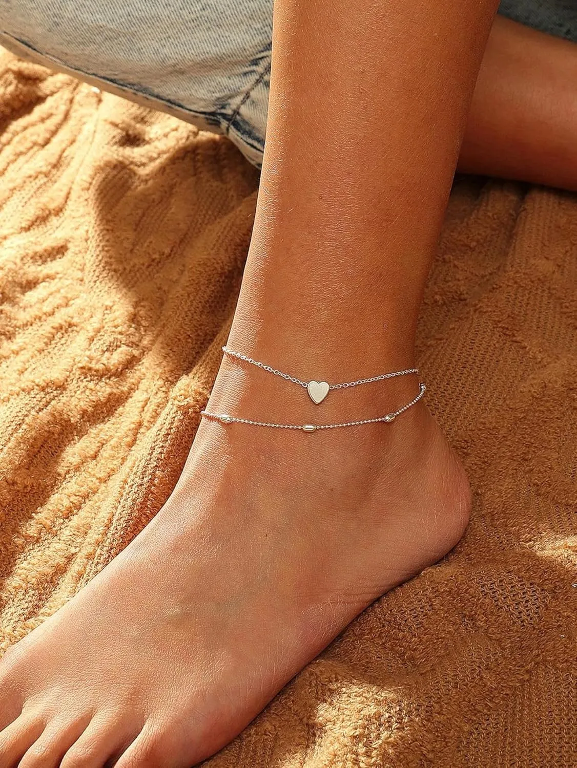 Anklet for Women 14K Gold Plated Dainty Freshwater Pearl Bead Anklets for Women Waterproof Minimalist Simple Anklets For Teen Girls Fashion Summer Jewelry Anklet For Women
