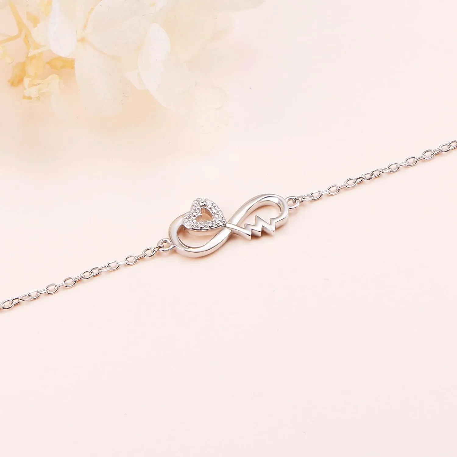 Anklet for Women Sterling Silver Dainty Bead Heart Infinity Star Letter Initial Boho Adjuatable Foot Ankle Bracelet for Women