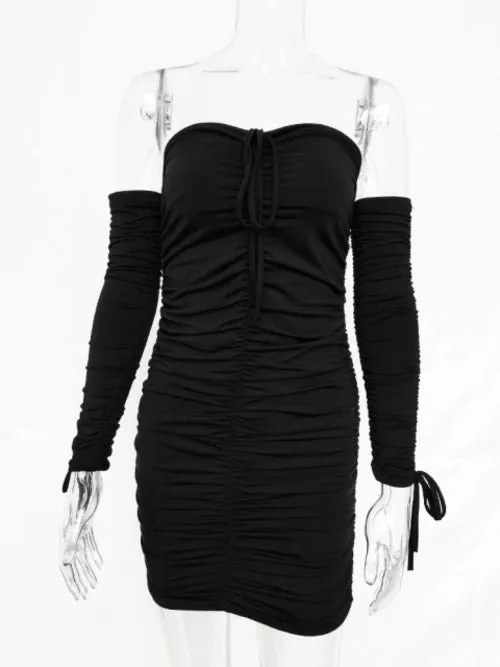Articat Women Autumn Winter Bandage Dress Women 2020 Sexy Off Shoulder