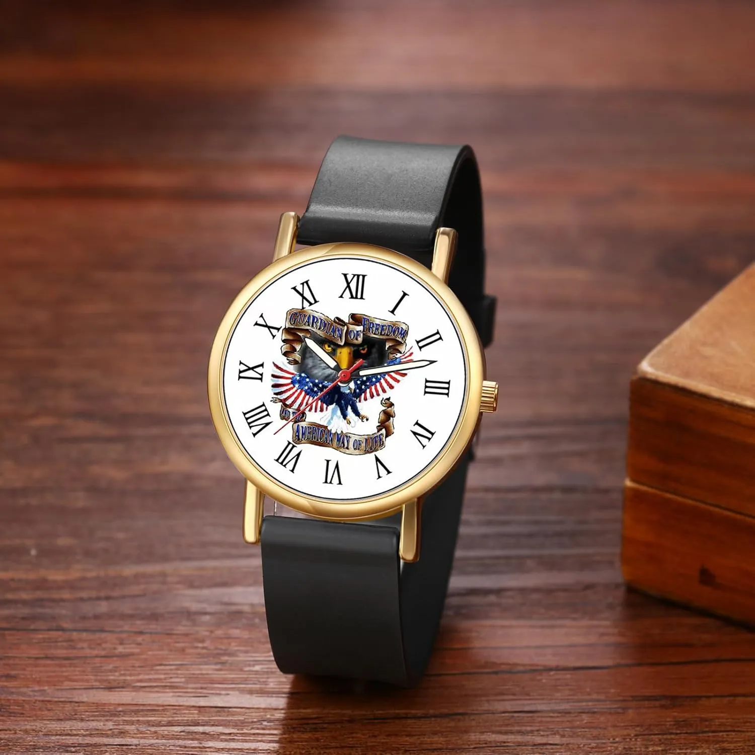 Avaner Men's American Flag Watches: Silicone Band Analog Quartz Wrist Watches for Men and Women