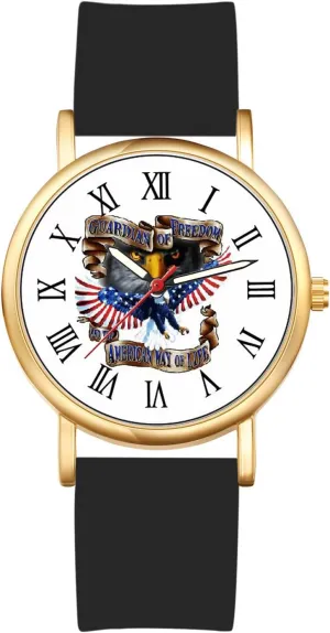 Avaner Men's American Flag Watches: Silicone Band Analog Quartz Wrist Watches for Men and Women