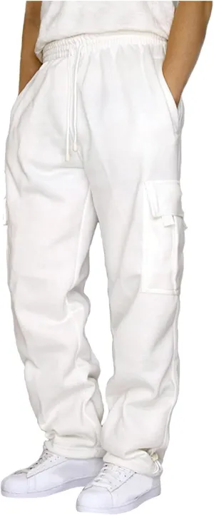 Aymnlox Mens Stylish Casual Pants Relaxed Fit Drawstring Elastic Waist Sweatpants Outdoor Workout Jogger Pants with Pockets