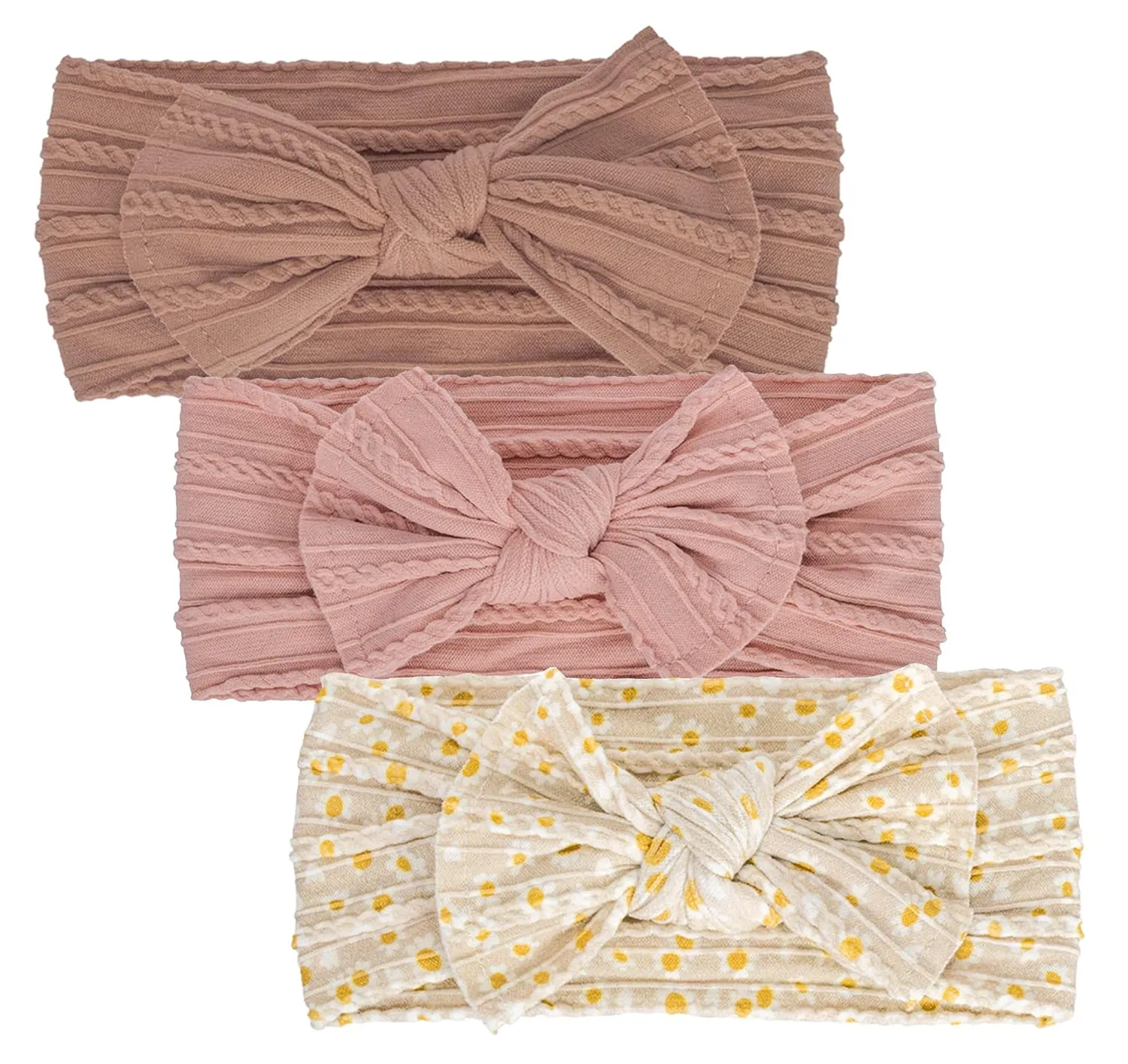 Baby-Girls Floral-Bows-Headband Baby-Turban-Knotted-Elastic-Soft-Headwrap for Newborn-Infant-Toddler Hair-Accessories