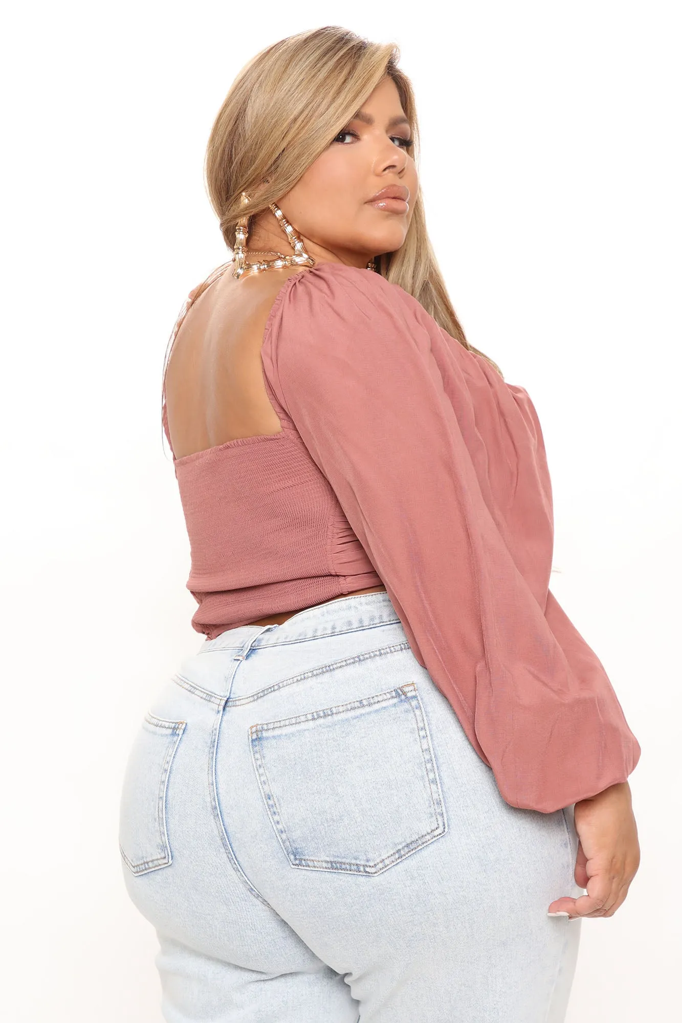 Baddie Moves Ruched Crop Top - Marsala
