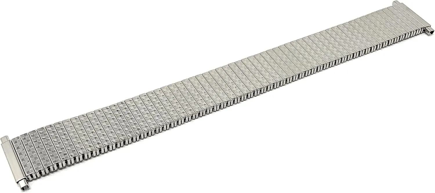 Bandini Stainless Steel Stretch Metal Replacement Expansion Watch Band, Metal Stretch Strap - Compatible with Traditional and Smart Watches, Silver, Gold and Two-Tone