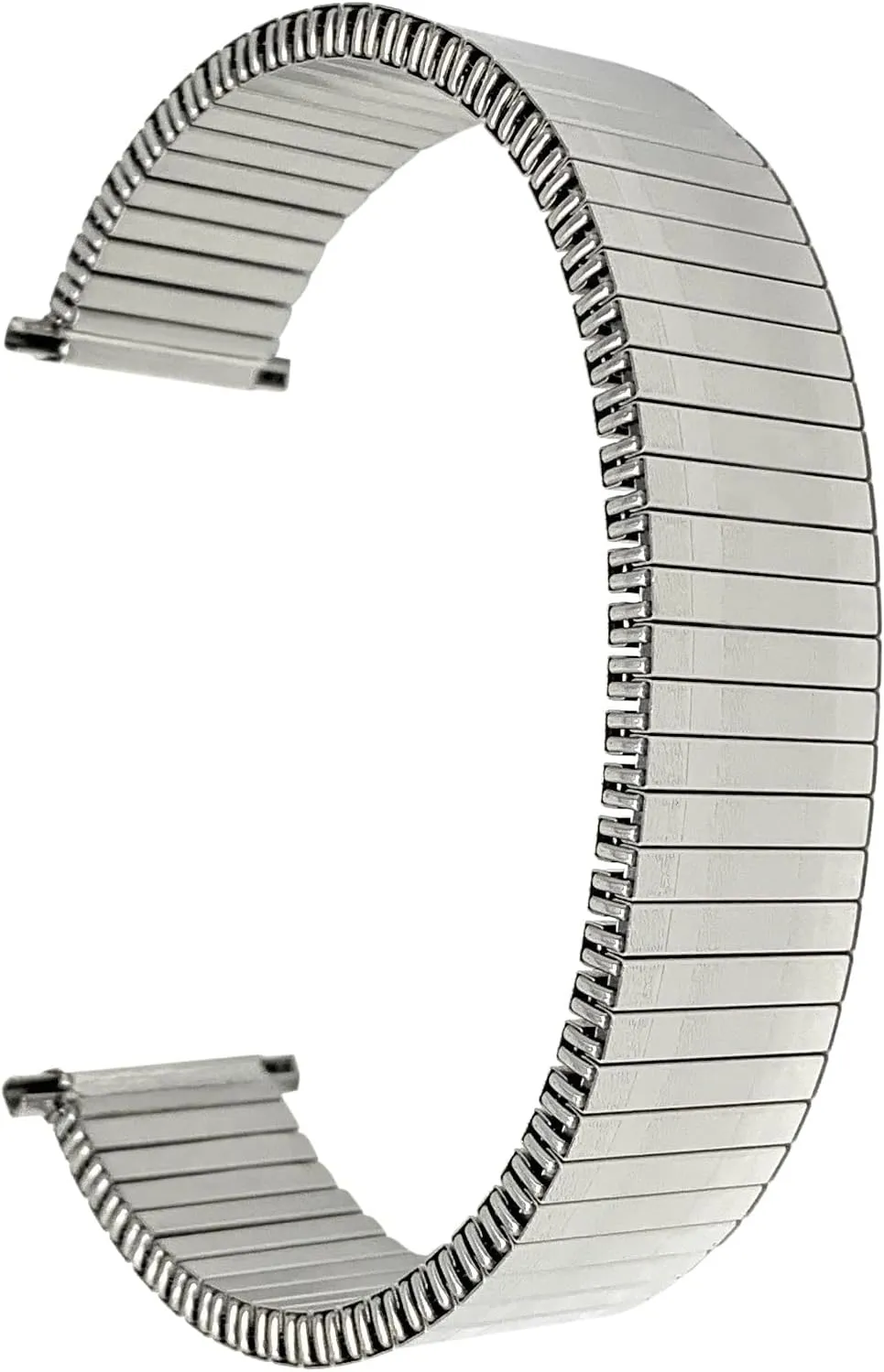 Bandini Stainless Steel Stretch Metal Replacement Expansion Watch Band, Metal Stretch Strap - Compatible with Traditional and Smart Watches, Silver, Gold and Two-Tone