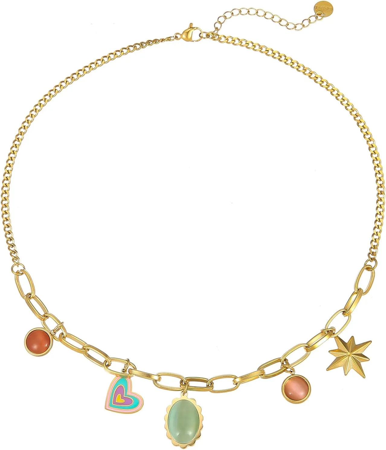 Beach Charm Necklace for Women Dainty Gold-tone Choker Heart Pendants Necklaces Sun Flower jewelry Fashion Gifts(N525)