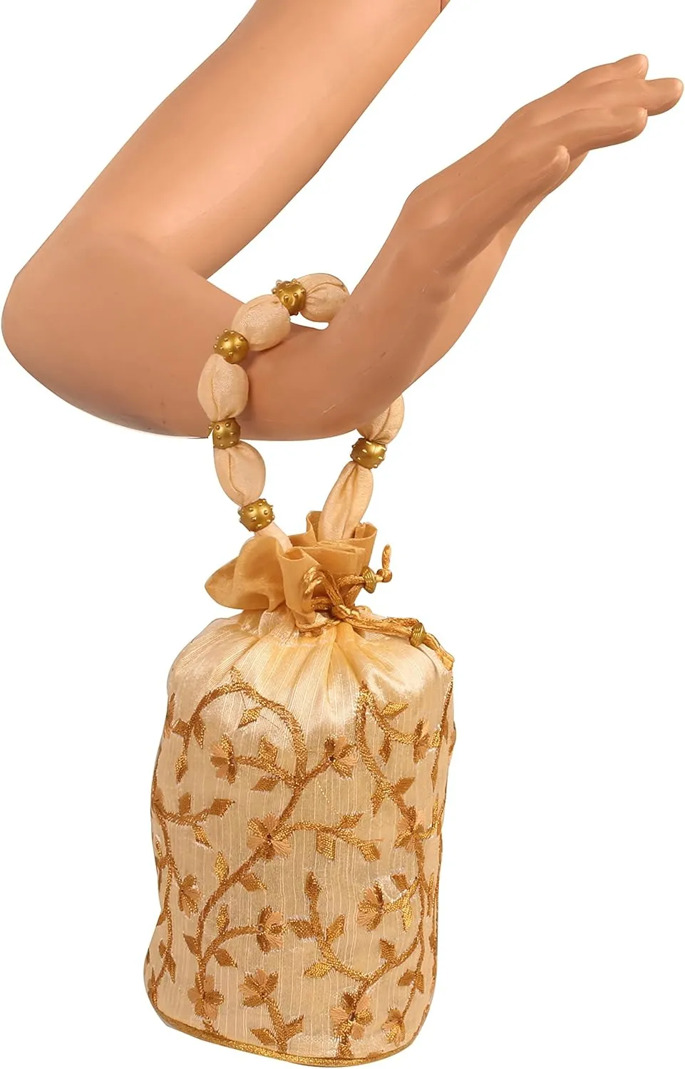 beaded handcrafted embroidered/brocade evening purse drawstring handbag vintage party wedding gift for women.