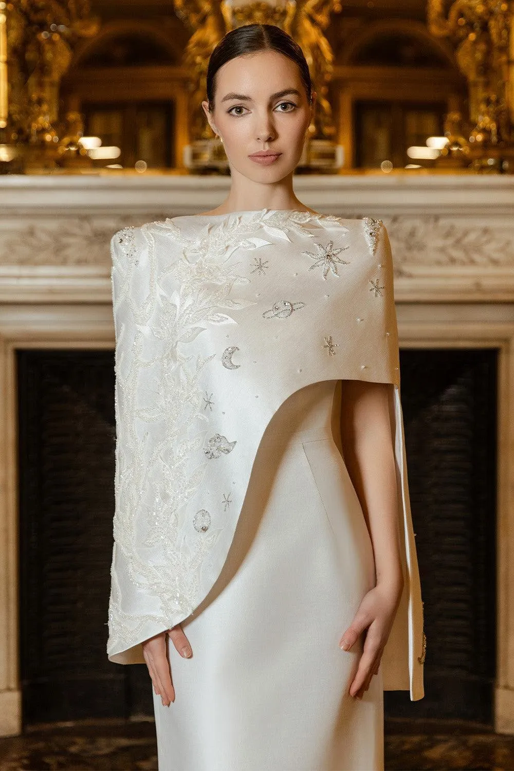 Beaming Sheath Asymmetric Taffeta Floor Length Set