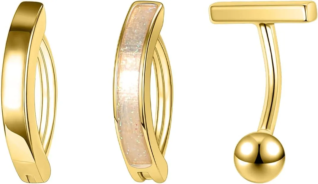 Belly Button Rings: Hypoallergenic Surgical Steel and Gold Clicker Rings