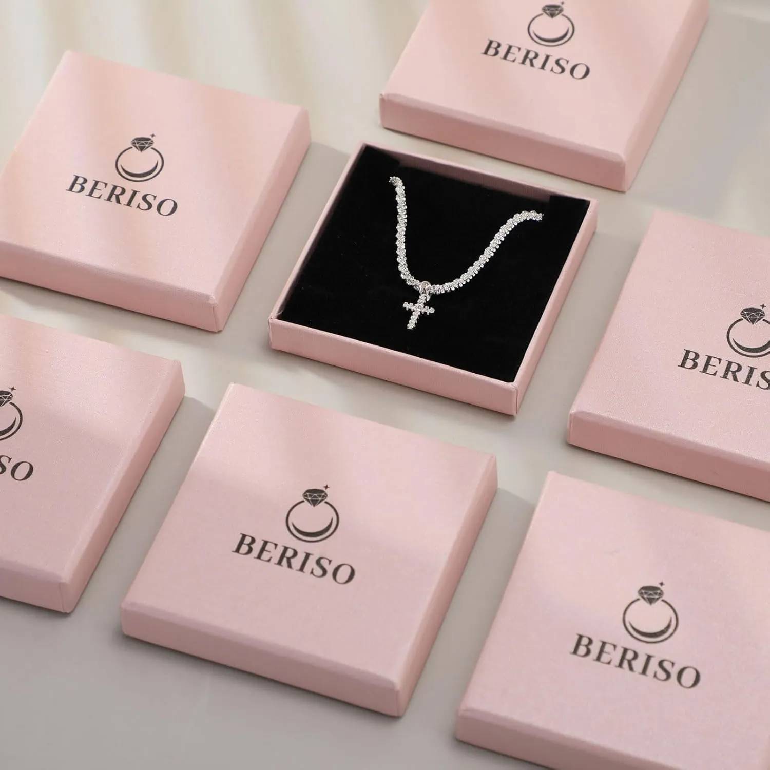 BERISO Ankle Bracelets for Women 14k Gold Plated Dainty Layered Diamond Waterproof Evil Eye CZ Anklets Set Stackable for Women Trendy Adjustable Size Jewelry Gifts for Women