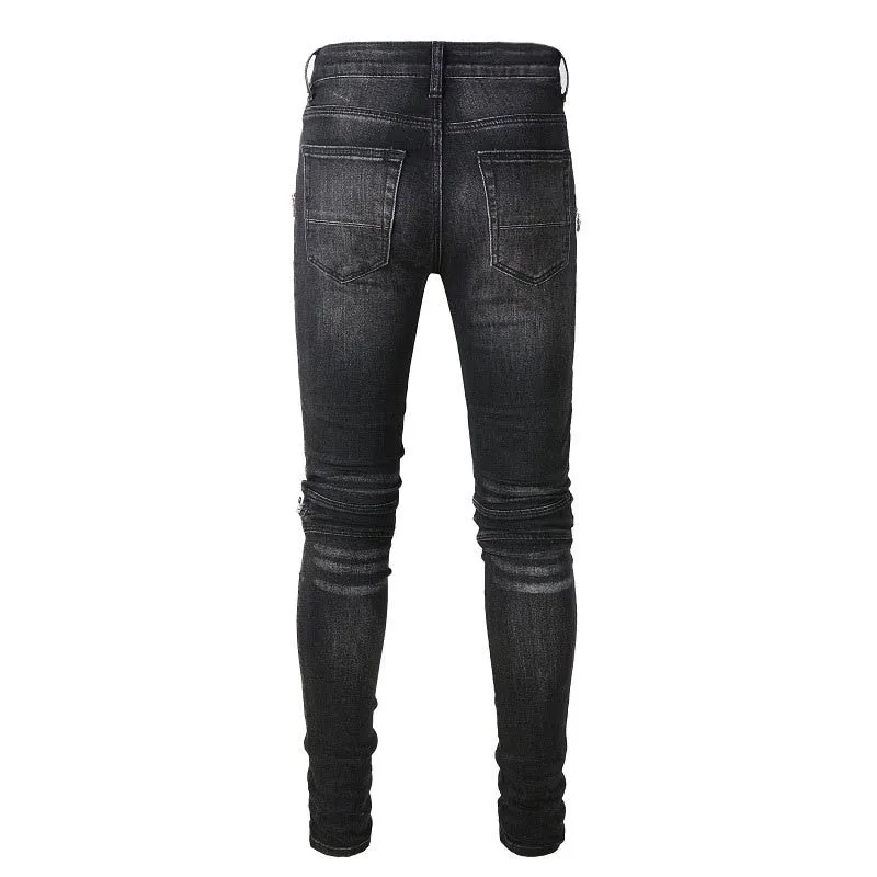 Black Hip Hop Slim Fit Jeans