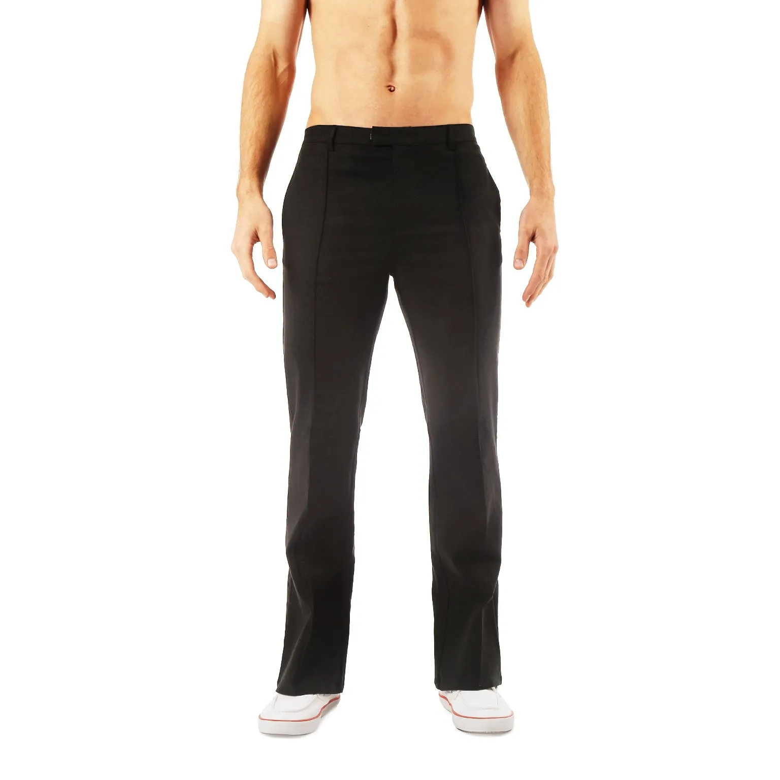 Black Stretch Linen Portofino Trouser