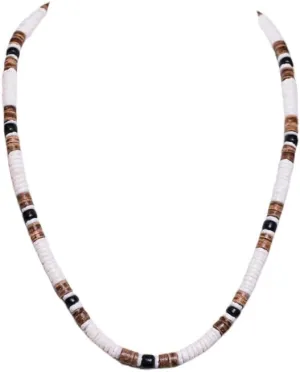 BlueRica Puka & Coconut Shell Beads Necklace (18")