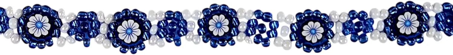 BlueRica Seed Beads Daisy Anklet