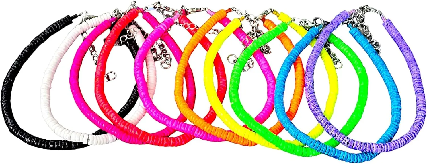 BlueRica Smooth Puka Shell Anklet 10"