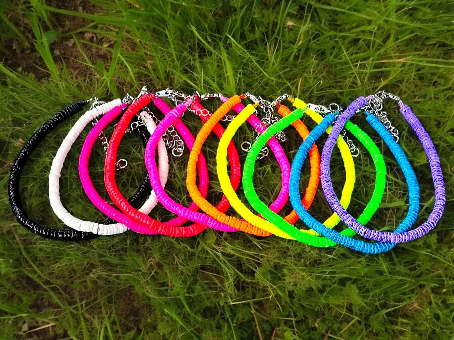 BlueRica Smooth Puka Shell Anklet 10"