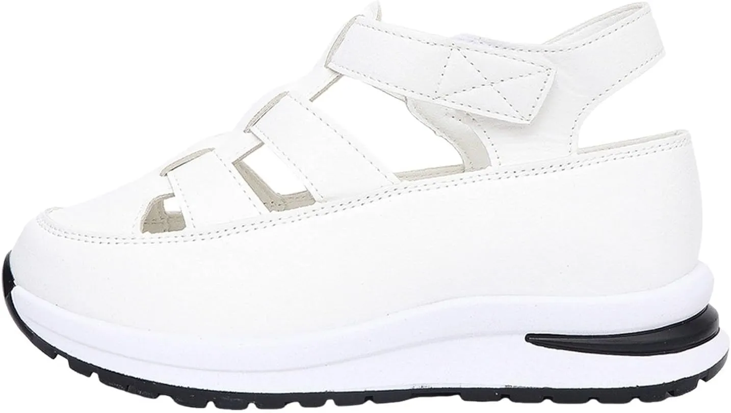 Bootara Shoes Women Closed Toe Platform Sandals Hollow Out Breathable Wedge Sandals, Summer Comfortable Outdoor Hook and Loop Sneakers Platform Height-Boosting Sandal for Women